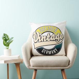 Dresden vintage style logo throw pillow