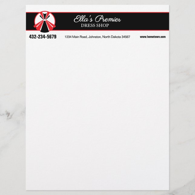 Dress Boutique Letterhead (Front)