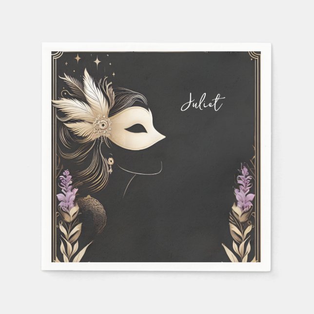 Dress Code Prom Masquerade Ball Bridal Shower Napkin (Front)