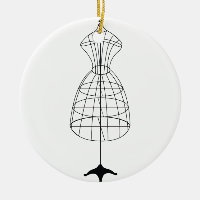 Dress Form Ceramic Ornament (Front)