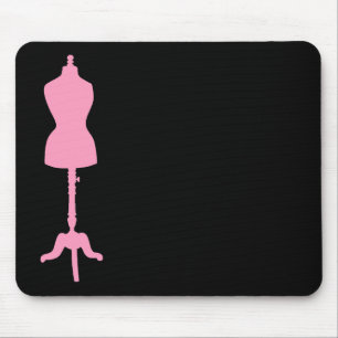 Dress Form Silhouette II - Pink Mouse Pad