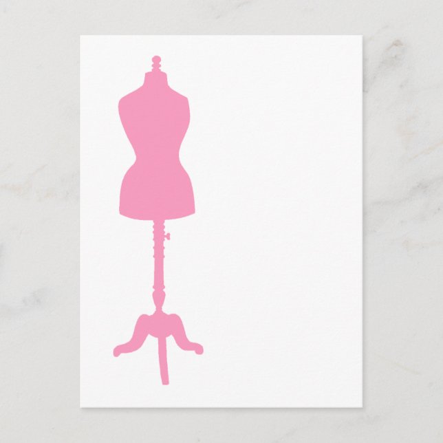 Dress Form Silhouette II - Pink Postcard (Front)