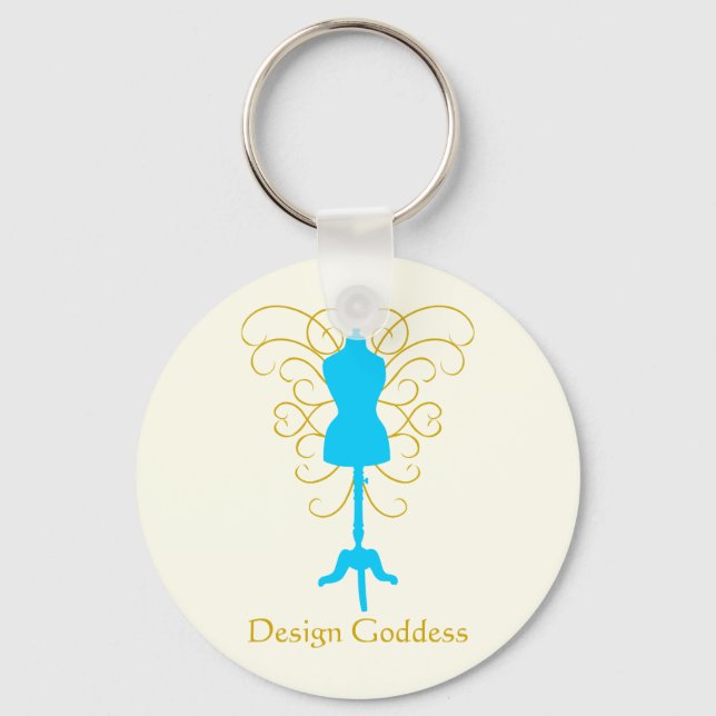 Dress Form with Swirls - Design Goddess Keychain (Front)