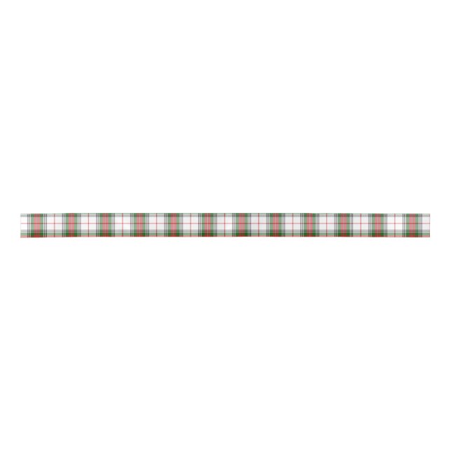 Dress Stewart White Red Green Tartan Plaid Satin Ribbon (Front)