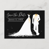 Dress & Tux - 3x5 Save the Date with Photo