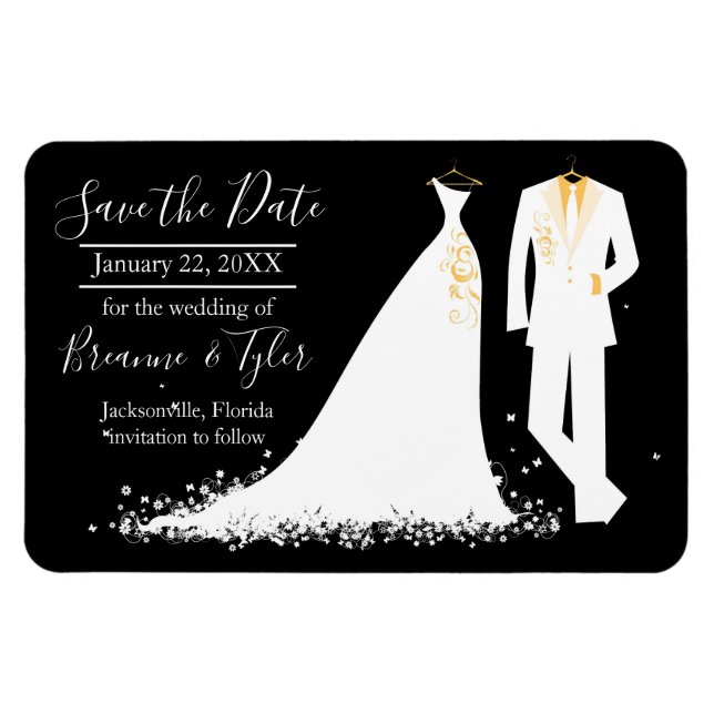 Dress & Tux - 4x6 Save the Date Magnet (Horizontal)
