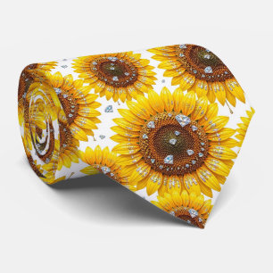 Dress Up Casual   Sunflowers and Diamonds Tie
