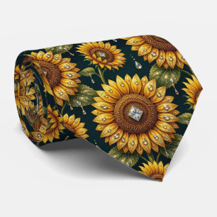 Dress Up Casual   Sunflowers and Diamonds Tie