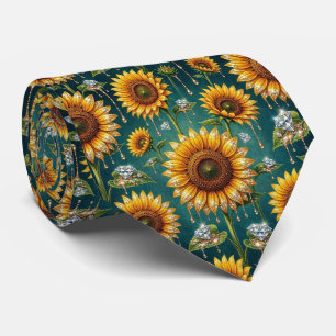 Dress Up Casual   Sunflowers and Diamonds Tie