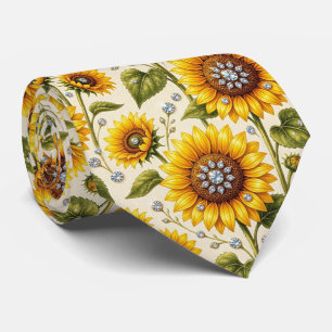 Dress Up Casual   Sunflowers and Diamonds Tie