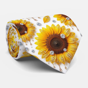 Dress Up Casual   Sunflowers and Diamonds Tie