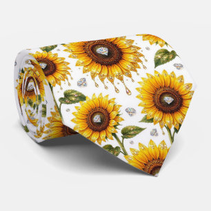 Dress Up Casual   Sunflowers and Diamonds Tie
