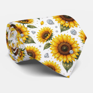Dress Up Casual   Sunflowers and Diamonds Tie