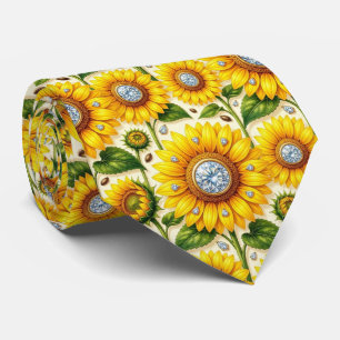 Dress Up Casual   Sunflowers and Diamonds Tie