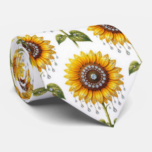 Dress Up Casual   Sunflowers and Diamonds Tie