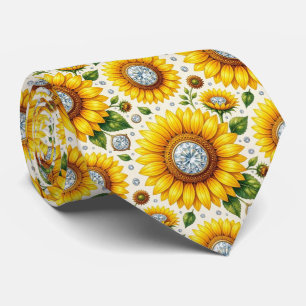 Dress Up Casual   Sunflowers and Diamonds Tie