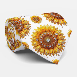 Dress Up Casual   Sunflowers and Diamonds Tie