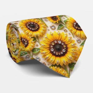 Dress Up Casual   Sunflowers and Diamonds Tie