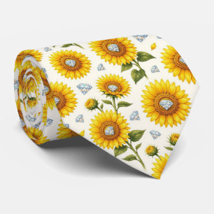 Dress Up Casual   Sunflowers and Diamonds Tie