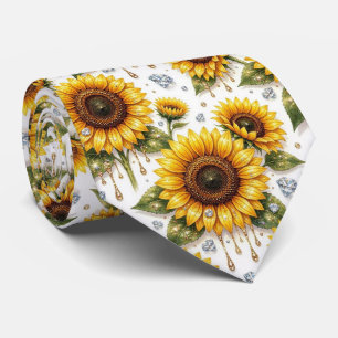 Dress Up Casual   Sunflowers and Diamonds Tie