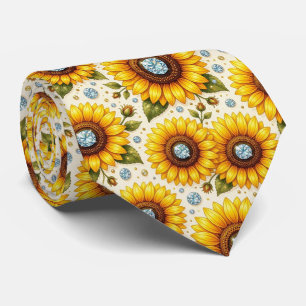 Dress Up Casual   Sunflowers and Diamonds Tie