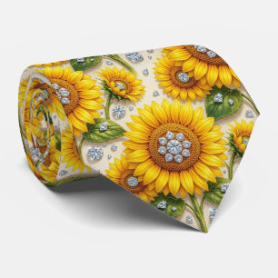 Dress Up Casual   Sunflowers and Diamonds Tie