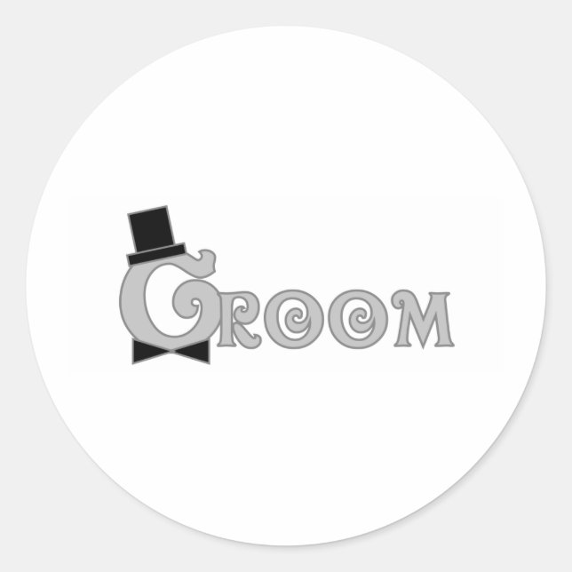 Dress Up Groom Classic Round Sticker (Front)