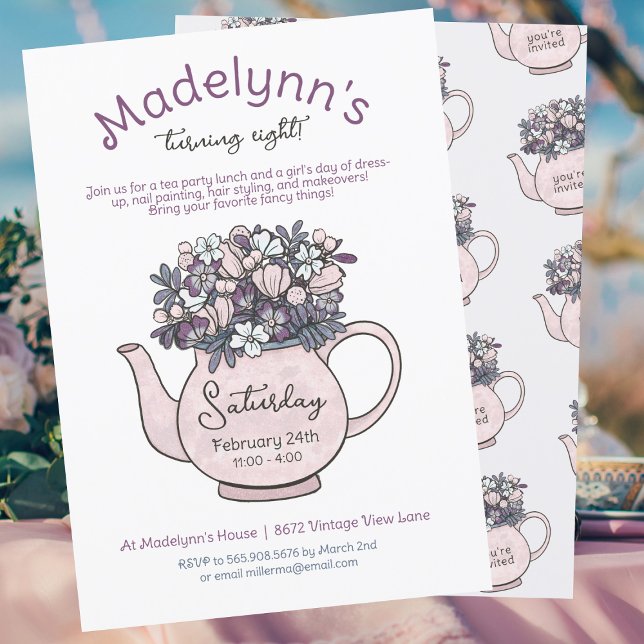 Dress Up Tea Party Girls Birthday Invitation (Creator Uploaded)