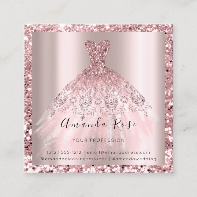 Dress Wedding Event Planner Rose Appointment Card (Front)