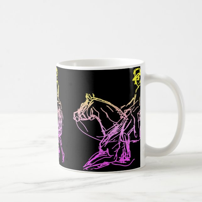 Dressage 3 More Sketches Multicolor Coffee Mug (Right)