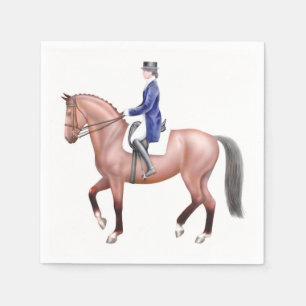 Dressage Bay Horse Equestrian Paper Napkins
