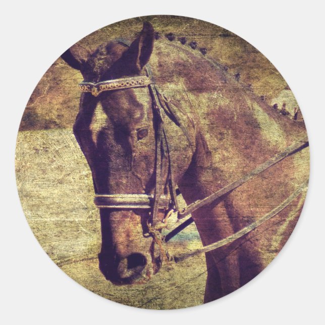Dressage Classic Round Sticker (Front)