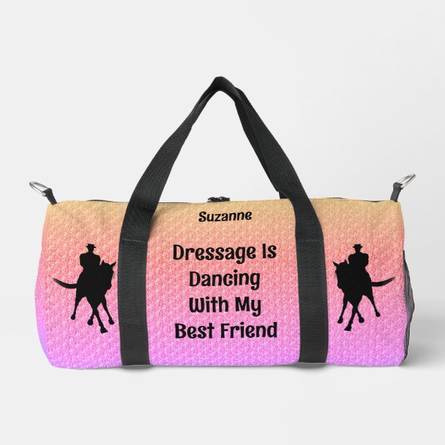 Dressage Dancing With Best Friend Horse And Rider Duffle Bag (Front)