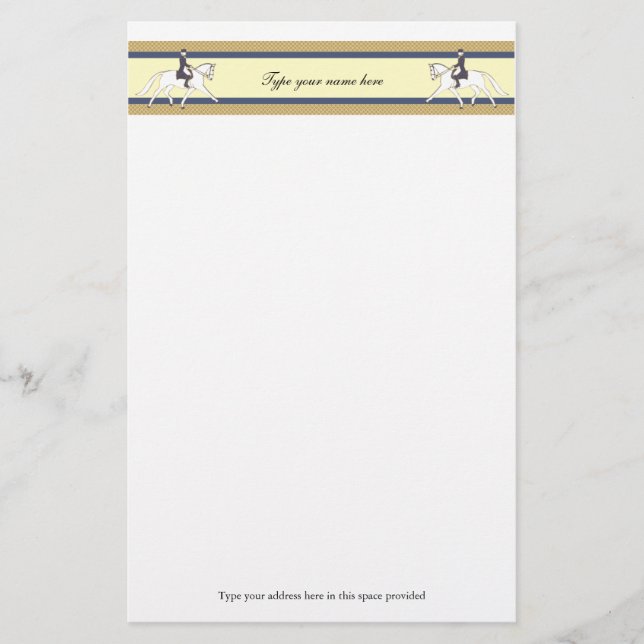 Dressage Deco Stationary Stationery (Front)