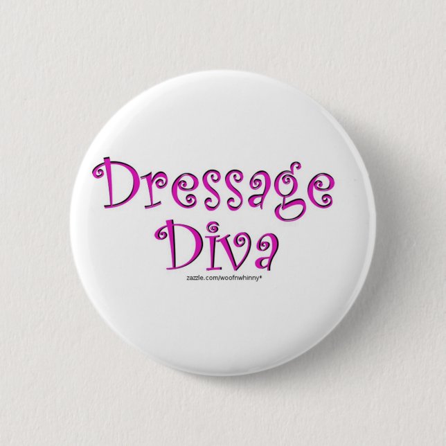 Dressage Diva 2 Inch Round Button (Front)