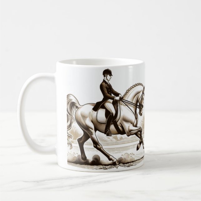 Dressage équitation cavalier Cheval Mug (Gauche)