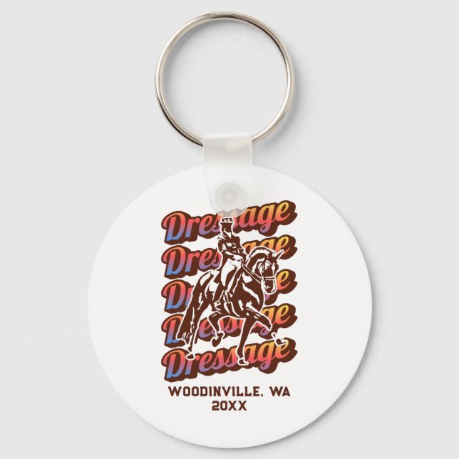 Dressage Event Or Location Date Name  Keychain (Front)