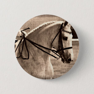 Dressage Grunge 2 Inch Round Button