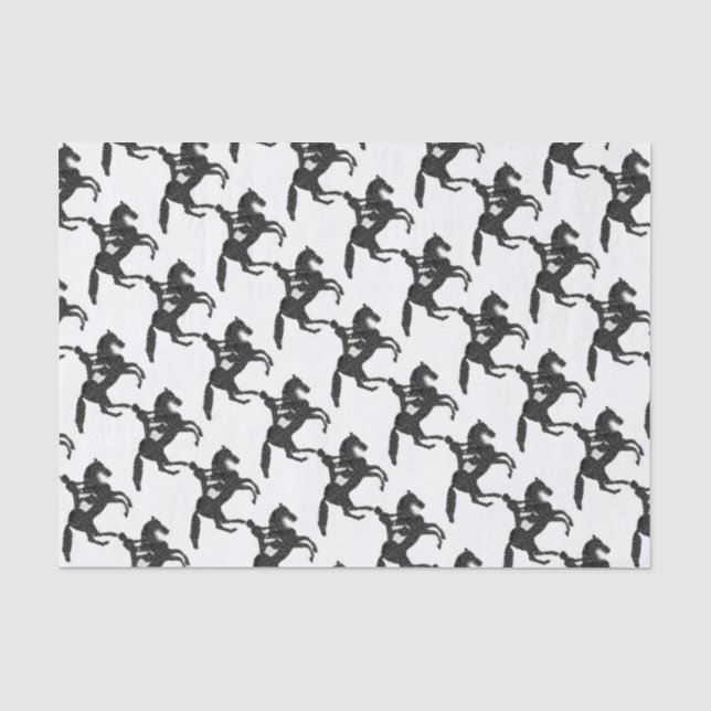 Dressage Horse and Rider Mosaic Design Tissue Paper (Front)