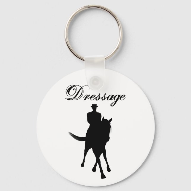 Dressage Horse And Rider Silhouette Light Keychain (Front)