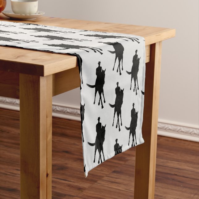 Dressage Horse And Rider Silhouette      Short Table Runner (In Situ)