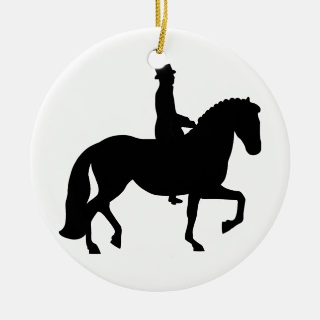 Dressage Horse Ceramic Ornament (Front)