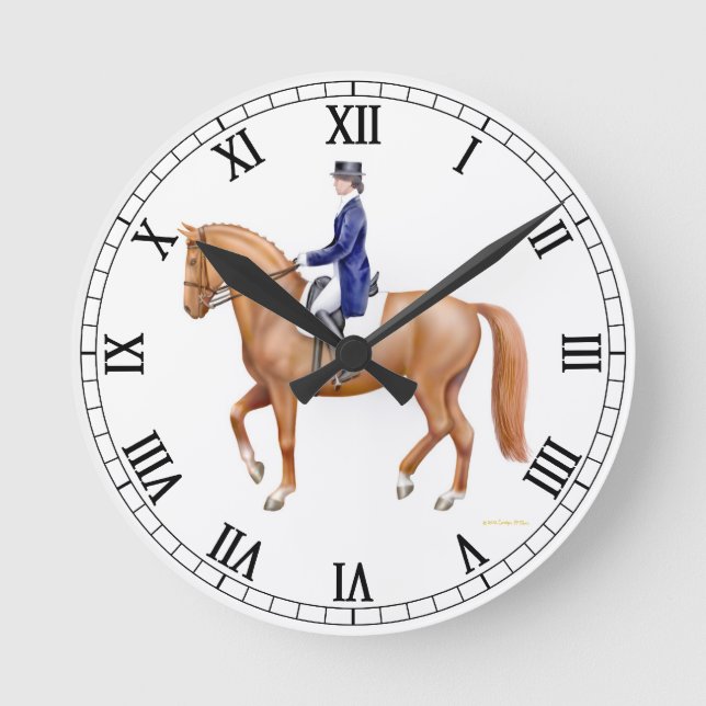Dressage Horse Equestrian Wall Clock (Front)