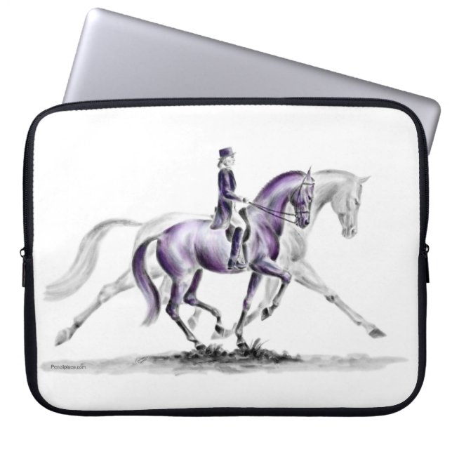 Dressage Horse in Trot Piaffe Laptop Sleeve (Front)