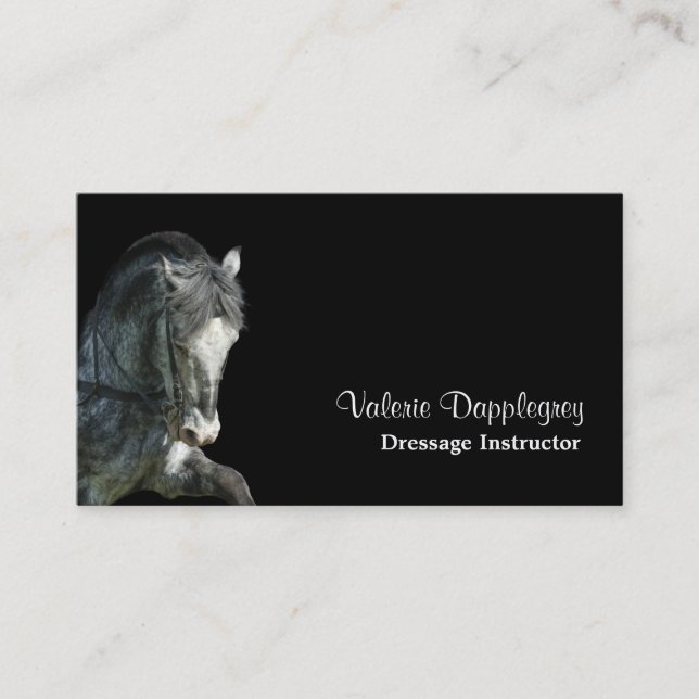 Dressage horse photo business card (Front)