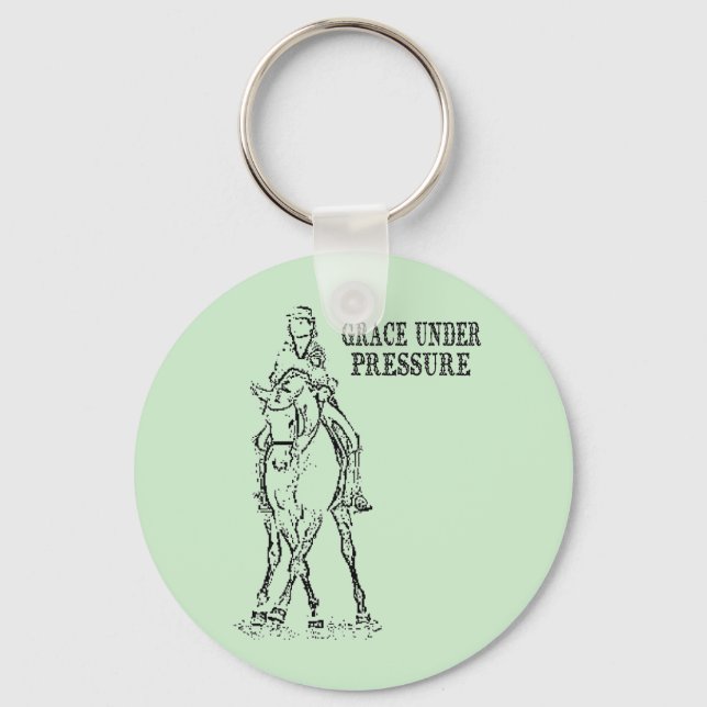 DRESSAGE HORSE & RIDER - GRACE UNDER PRESSURE KEYCHAIN (Front)