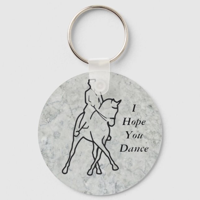 Dressage Horse & Rider - Half Pass Keychain (Front)
