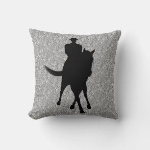 Dressage Horse Rider Silhouette Throw Pillow