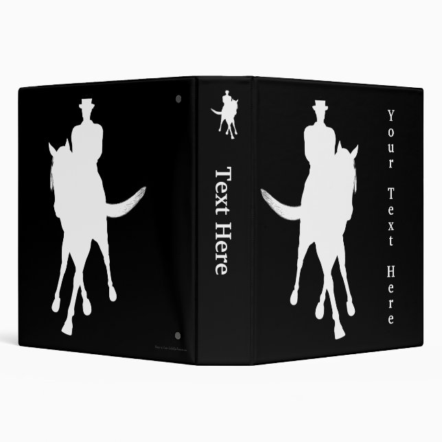 Dressage Horse Rider White Personalized Binder (Background)