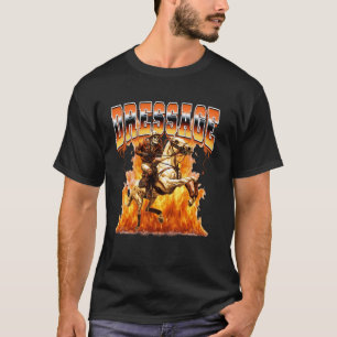 Dressage Horse Riding Skeleton 90s Bootleg Style T-Shirt
